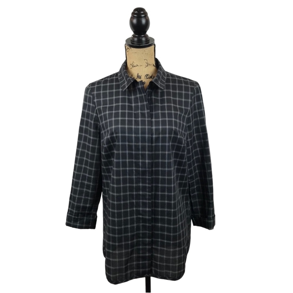 OSKA Anthropologie Window Pane Blouse